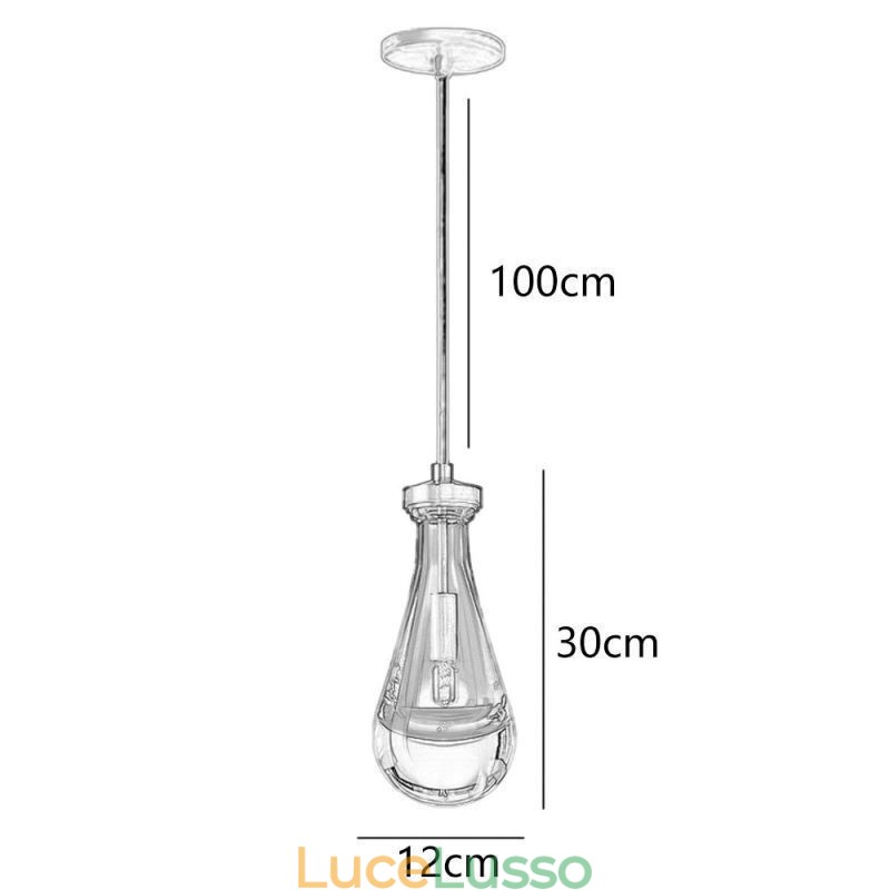 Lampada a sospensione a goccia d'acqua, moderna, minimalista, in rame, arte, lampada da soffitto