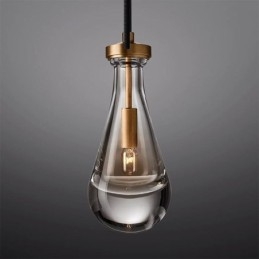 Lampada a sospensione a goccia d'acqua, moderna, minimalista, in rame, arte, lampada da soffitto