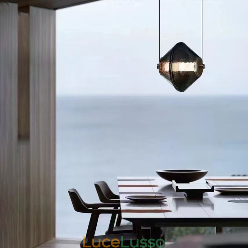 Lampada a sospensione moderna semplice in vetro singolo piccola lampada da soffitto