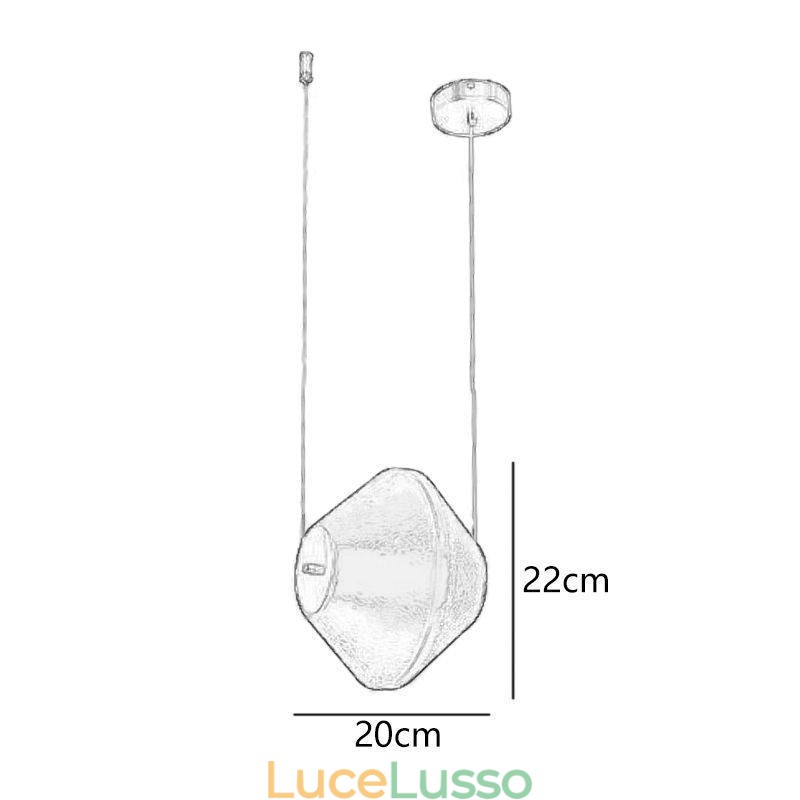 Lampada a sospensione moderna semplice in vetro singolo piccola lampada da soffitto