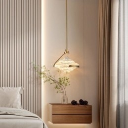 Lampada a sospensione moderna minimalista in ferro battuto e vetro lava