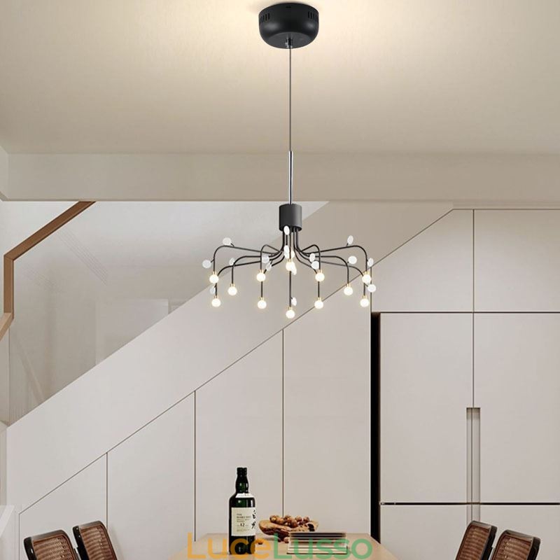 Lampada a sospensione Nordic Creative Lampada da soffitto bianca naturale 14 luci