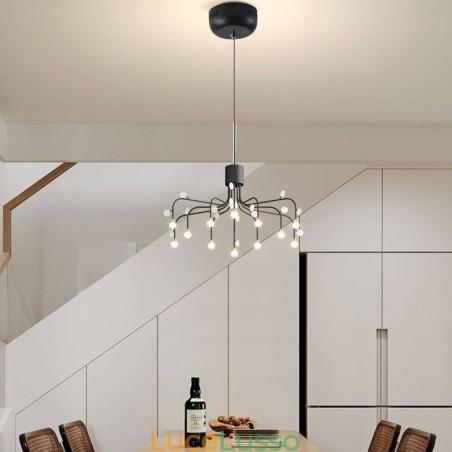 Lampada a sospensione Nordic Creative Lampada da soffitto bianca naturale 14 luci