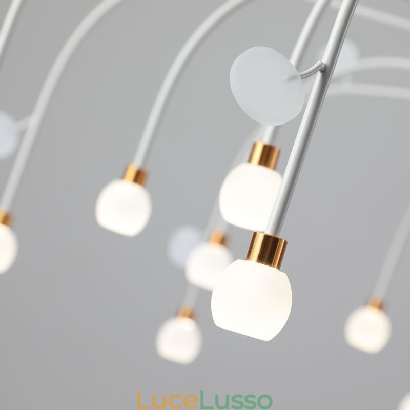 Lampada a sospensione Nordic Creative Lampada da soffitto bianca naturale 14 luci