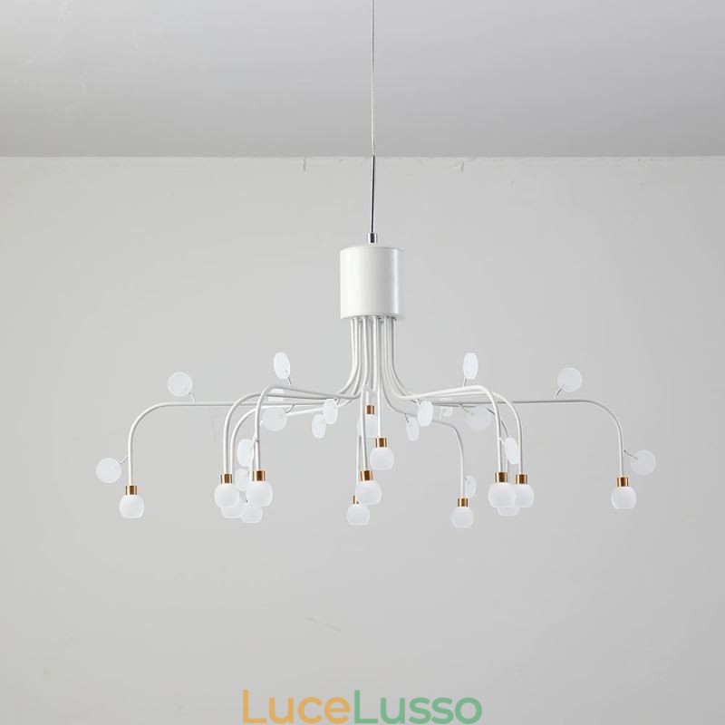 Lampada a sospensione Nordic Creative Lampada da soffitto bianca naturale 14 luci