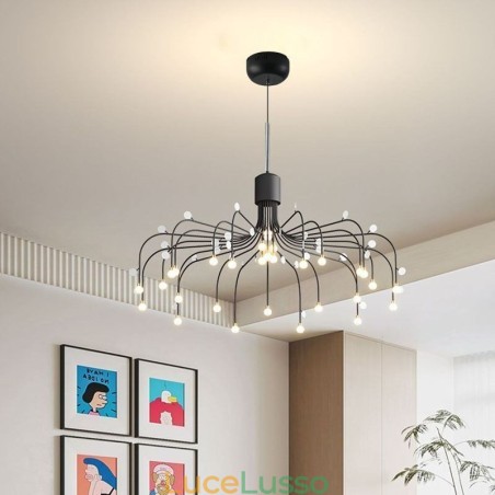 Lampada a sospensione Nordic Creative Lampada da soffitto bianca naturale 30 luci Lampada a sospensione Nordic Creative Lampada da soffitto bianca naturale 30 luci