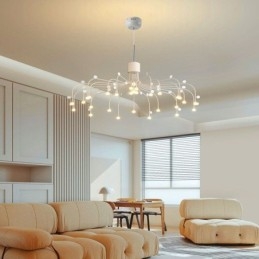 Lampada a sospensione Nordic Creative Lampada da soffitto bianca naturale 30 luci