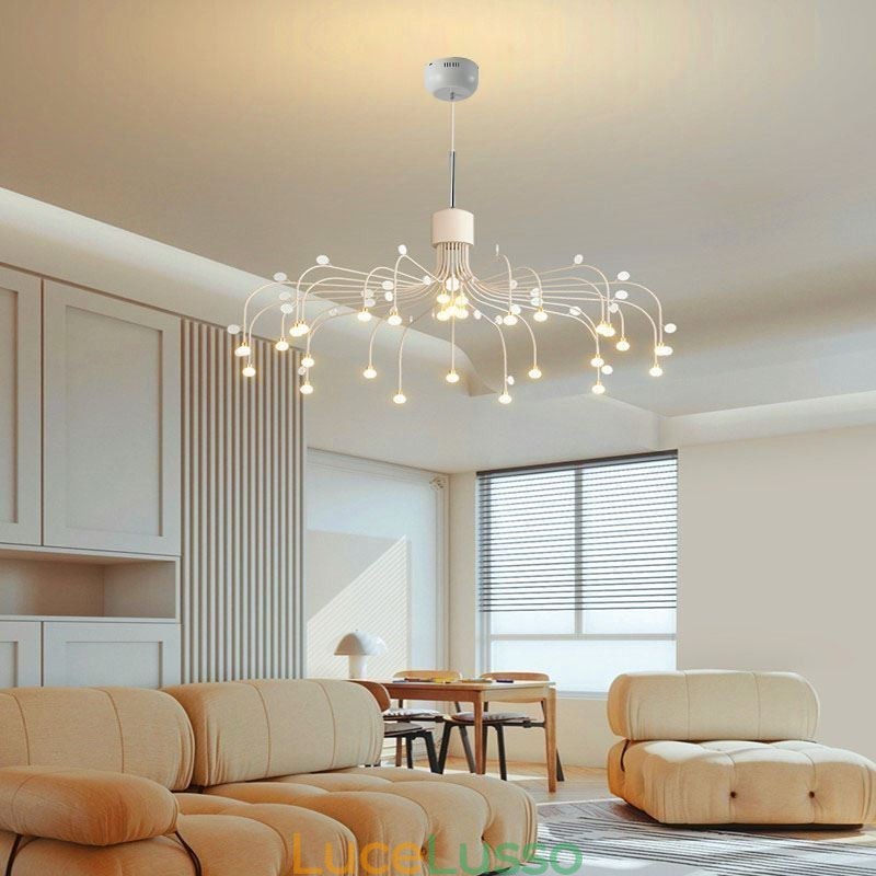 Lampada a sospensione Nordic Creative Lampada da soffitto bianca naturale 30 luci