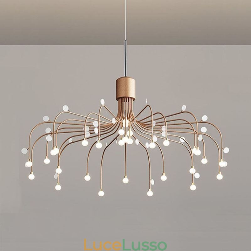 Lampada a sospensione Nordic Creative Lampada da soffitto bianca naturale 30 luci