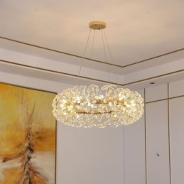 Lampada a sospensione moderna minimalista in ferro battuto circolare a forma di fiore di sole
