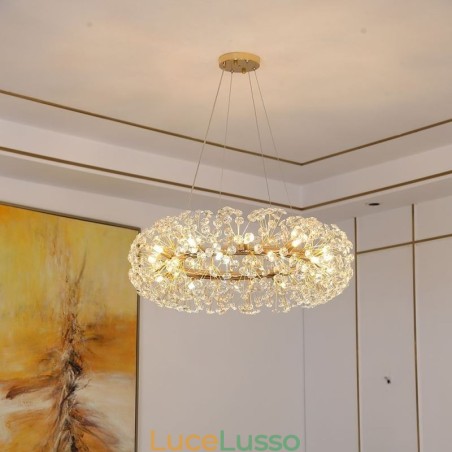 Lampada a sospensione moderna minimalista in ferro battuto circolare a forma di fiore di sole Lampada a sospensione moderna minimalista in ferro battuto circolare a forma di fiore di sole