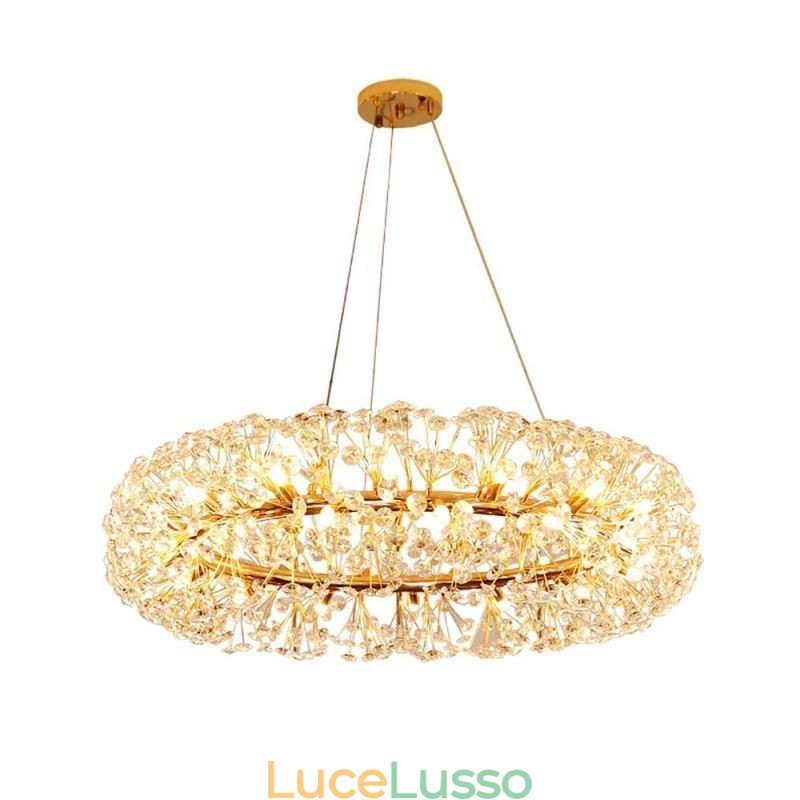 Lampada a sospensione moderna minimalista in ferro battuto circolare a forma di fiore di sole