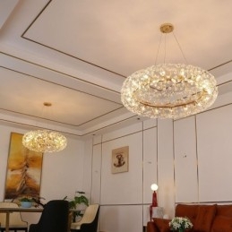 Lampada a sospensione moderna minimalista in ferro battuto circolare a forma di fiore di sole