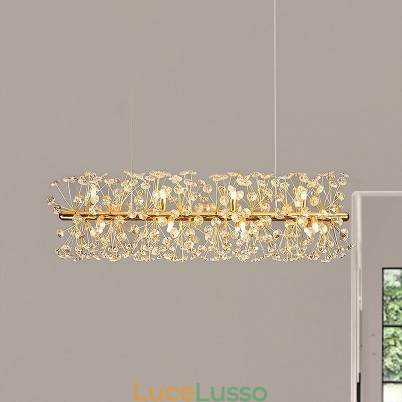 Lampada a sospensione con striscia galvanica, lampada da soffitto in ferro battuto a forma di fiore di sole