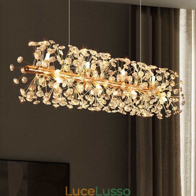 Lampada a sospensione con striscia galvanica, lampada da soffitto in ferro battuto a forma di fiore di sole