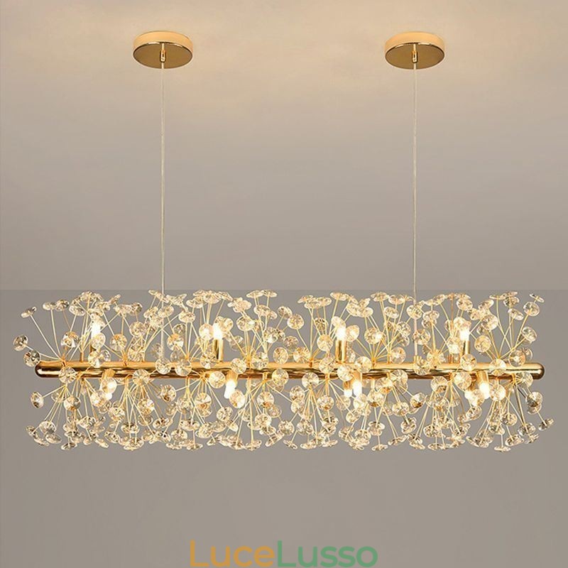 Lampada a sospensione con striscia galvanica, lampada da soffitto in ferro battuto a forma di fiore di sole