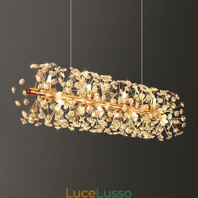 Lampada a sospensione con striscia galvanica, lampada da soffitto in ferro battuto a forma di fiore di sole