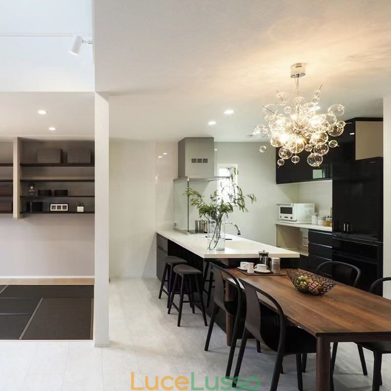 Lampada a sospensione moderna Lampada da soffitto in vetro a bolle minimalista