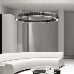 Lampada a sospensione circolare 60 80CM Lampada da soffitto in vetro dimmerabile con telecomando