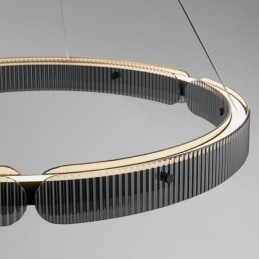 Lampada a sospensione circolare 60 80CM Lampada da soffitto in vetro dimmerabile con telecomando