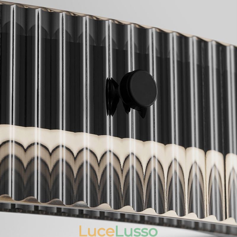 Lampada a sospensione circolare 60 80CM Lampada da soffitto in vetro dimmerabile con telecomando