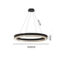 Lampada a sospensione circolare 60 80CM Lampada da soffitto in vetro dimmerabile con telecomando