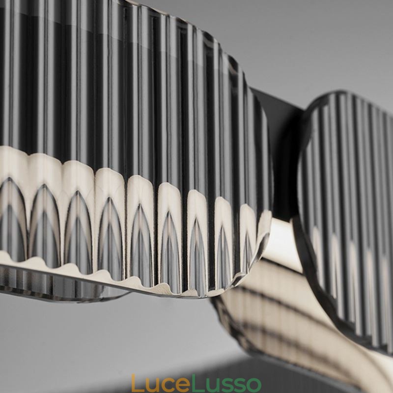 Lampada a sospensione circolare 60 80CM Lampada da soffitto in vetro dimmerabile con telecomando