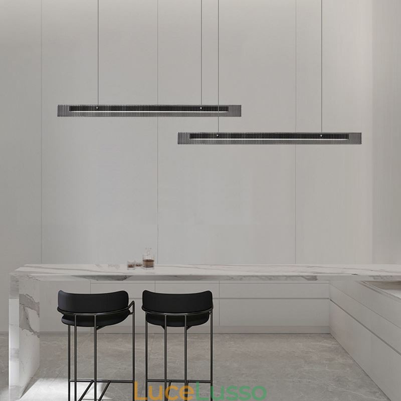 Lampada a sospensione 100CM Lampada da soffitto in vetro dimmerabile con telecomando