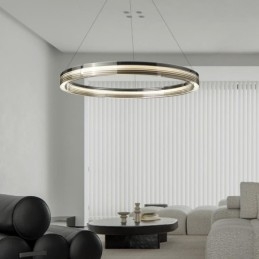 Lampada a sospensione 60 80CM Cerchio Lampade da soffitto in vetro Dimmerazione tricromatica