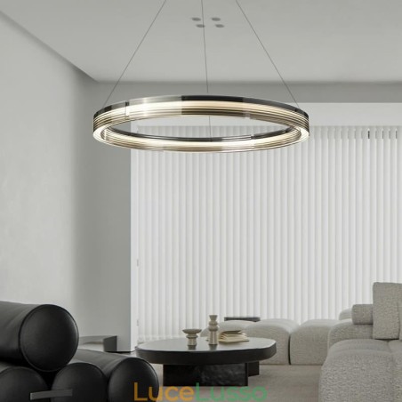 Lampada a sospensione 60 80CM Cerchio Lampade da soffitto in vetro Dimmerazione tricromatica Lampada a sospensione 60 80CM Cerchio Lampade da soffitto in vetro Dimmerazione tricromatica