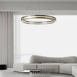 Lampada a sospensione 60 80CM Cerchio Lampade da soffitto in vetro Dimmerazione tricromatica