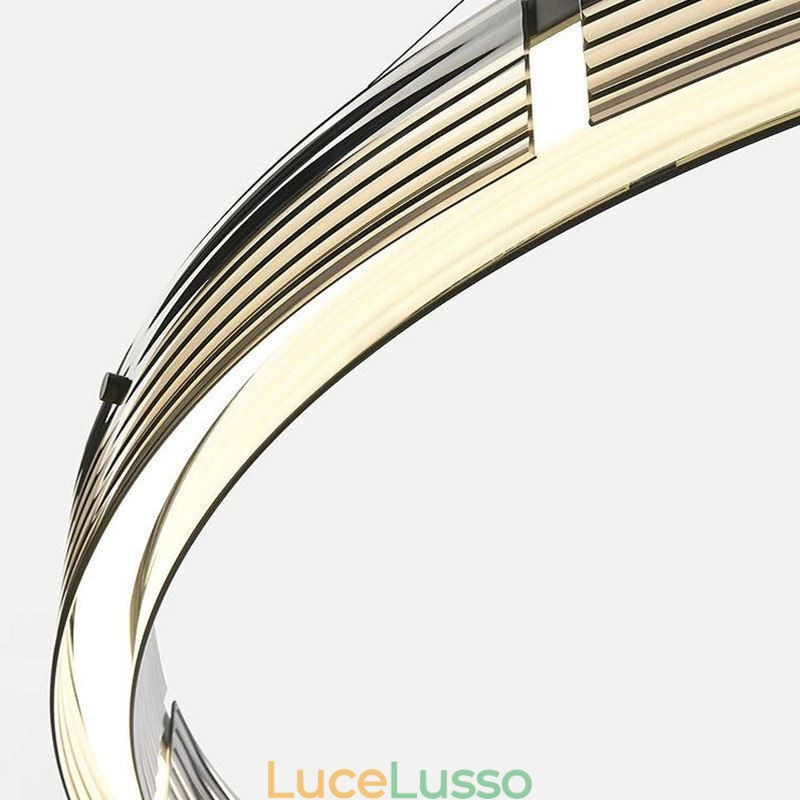 Lampada a sospensione 60 80CM Cerchio Lampade da soffitto in vetro Dimmerazione tricromatica