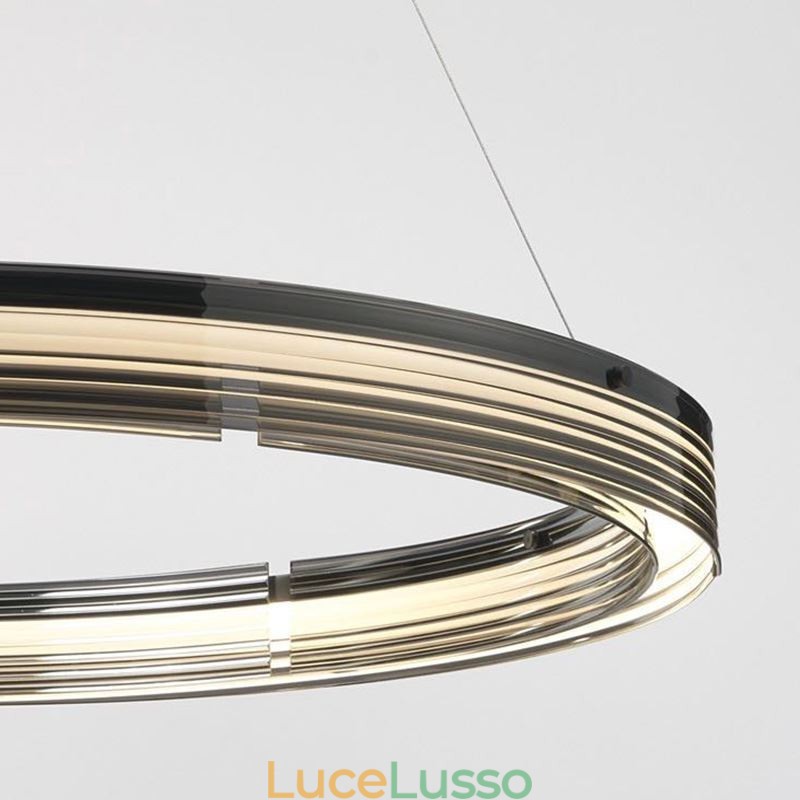 Lampada a sospensione 60 80CM Cerchio Lampade da soffitto in vetro Dimmerazione tricromatica