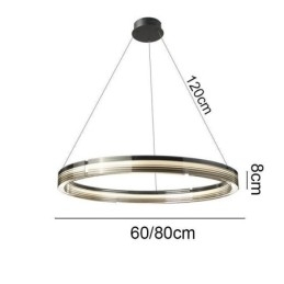 Lampada a sospensione 60 80CM Cerchio Lampade da soffitto in vetro Dimmerazione tricromatica