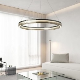 Lampada a sospensione 60 80CM Cerchio Lampade da soffitto in vetro Dimmerazione tricromatica