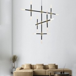 Lampada a sospensione con giunzione, luce da soffitto creativa, luce bianca calda, lampada combinata fai da te
