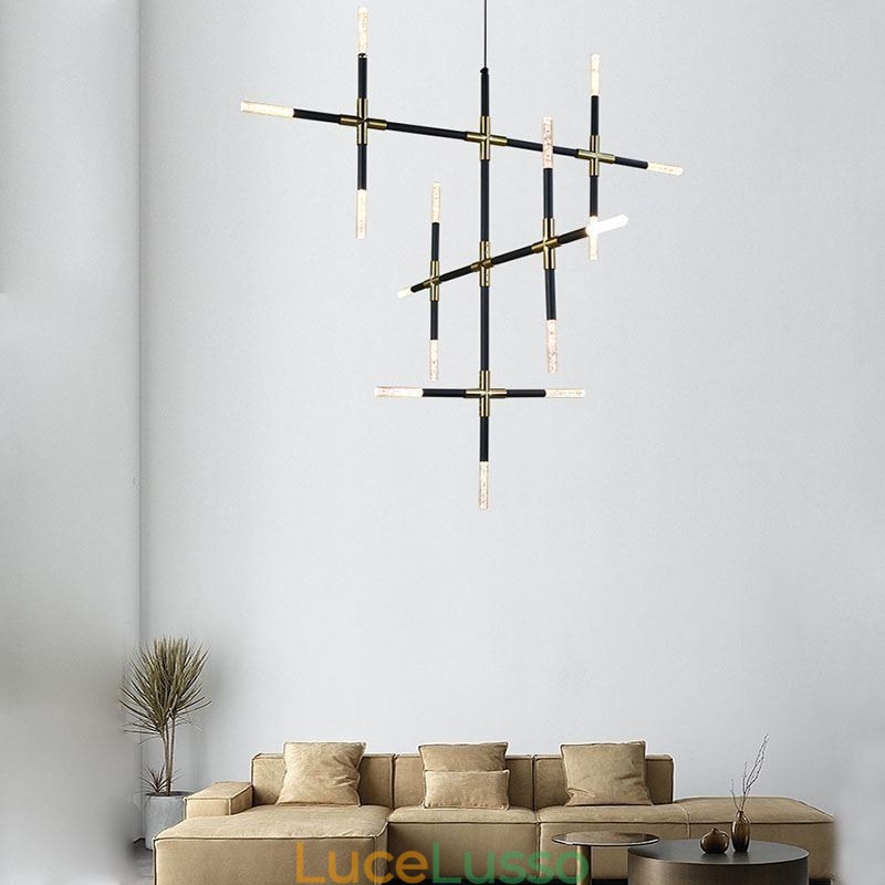 Lampada a sospensione con giunzione, luce da soffitto creativa, luce bianca calda, lampada combinata fai da te