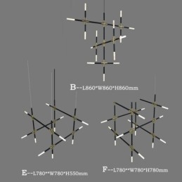 Lampada a sospensione con giunzione, luce da soffitto creativa, luce bianca calda, lampada combinata fai da te