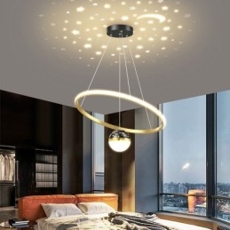 Lampada a sospensione moderna semplice in ferro battuto in silicone con anello singolo