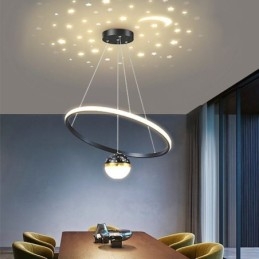 Lampada a sospensione moderna semplice in ferro battuto in silicone con anello singolo