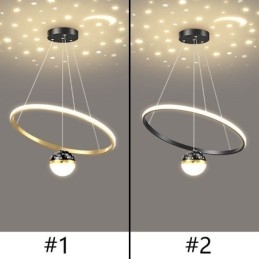 Lampada a sospensione moderna semplice in ferro battuto in silicone con anello singolo
