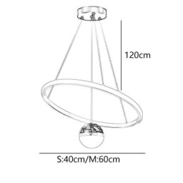 Lampada a sospensione moderna semplice in ferro battuto in silicone con anello singolo