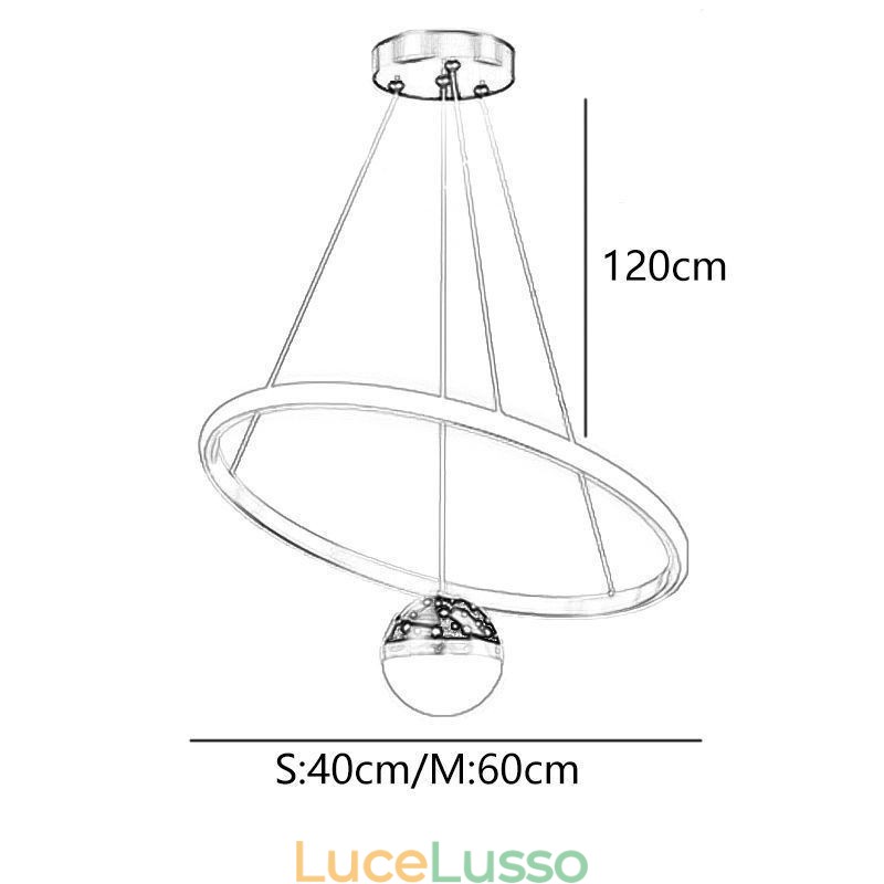 Lampada a sospensione moderna semplice in ferro battuto in silicone con anello singolo