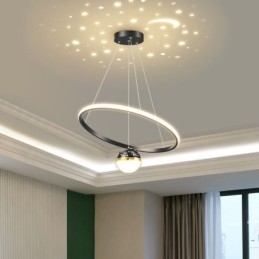 Lampada a sospensione moderna semplice in ferro battuto in silicone con anello singolo