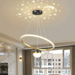 Lampada a sospensione moderna semplice in ferro battuto in silicone con anello singolo