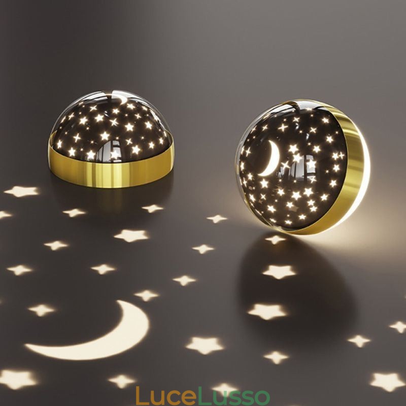 Lampada a sospensione in ferro battuto, acrilico, cielo stellato, anello, luce da soffitto