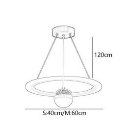 Lampada a sospensione minimalista in ferro battuto acrilico anello stella luce da soffitto