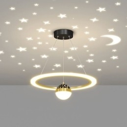 Lampada a sospensione minimalista in ferro battuto acrilico anello stella luce da soffitto