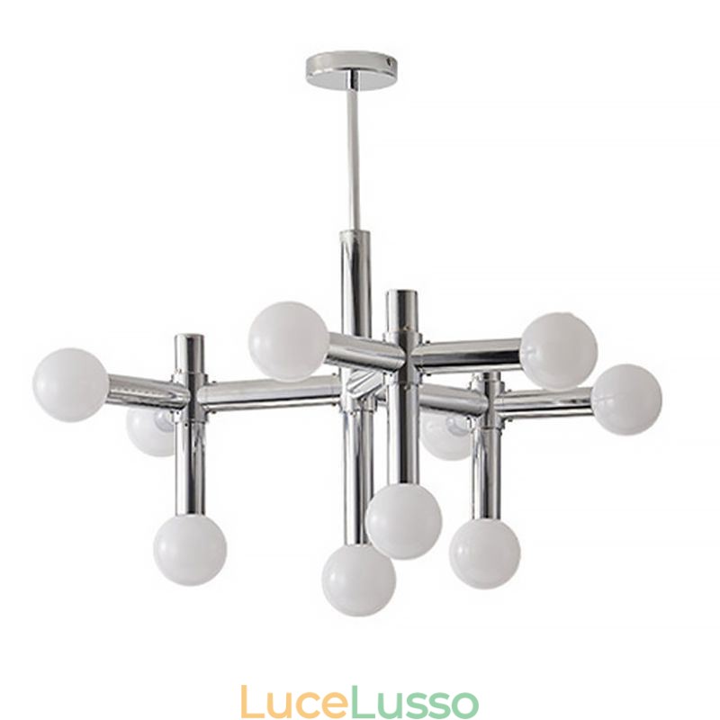 Lampada a sospensione semplice in ferro battuto con fagioli magici e molecola, lampada da soffitto
