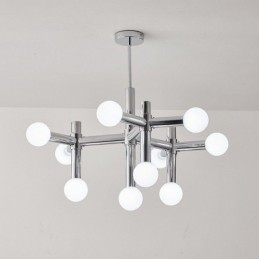 Lampada a sospensione semplice in ferro battuto con fagioli magici e molecola, lampada da soffitto